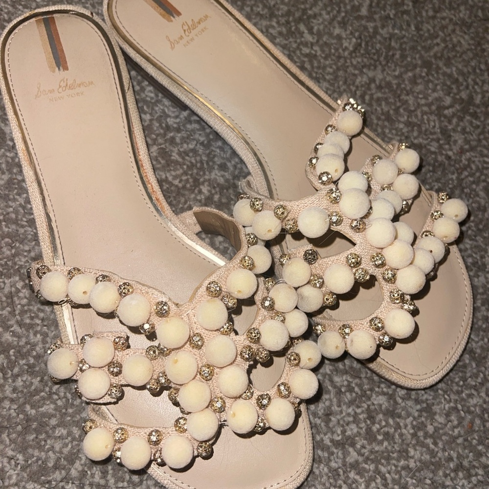 Sam Edelman bobbled sandals size 9.5 beige & gold